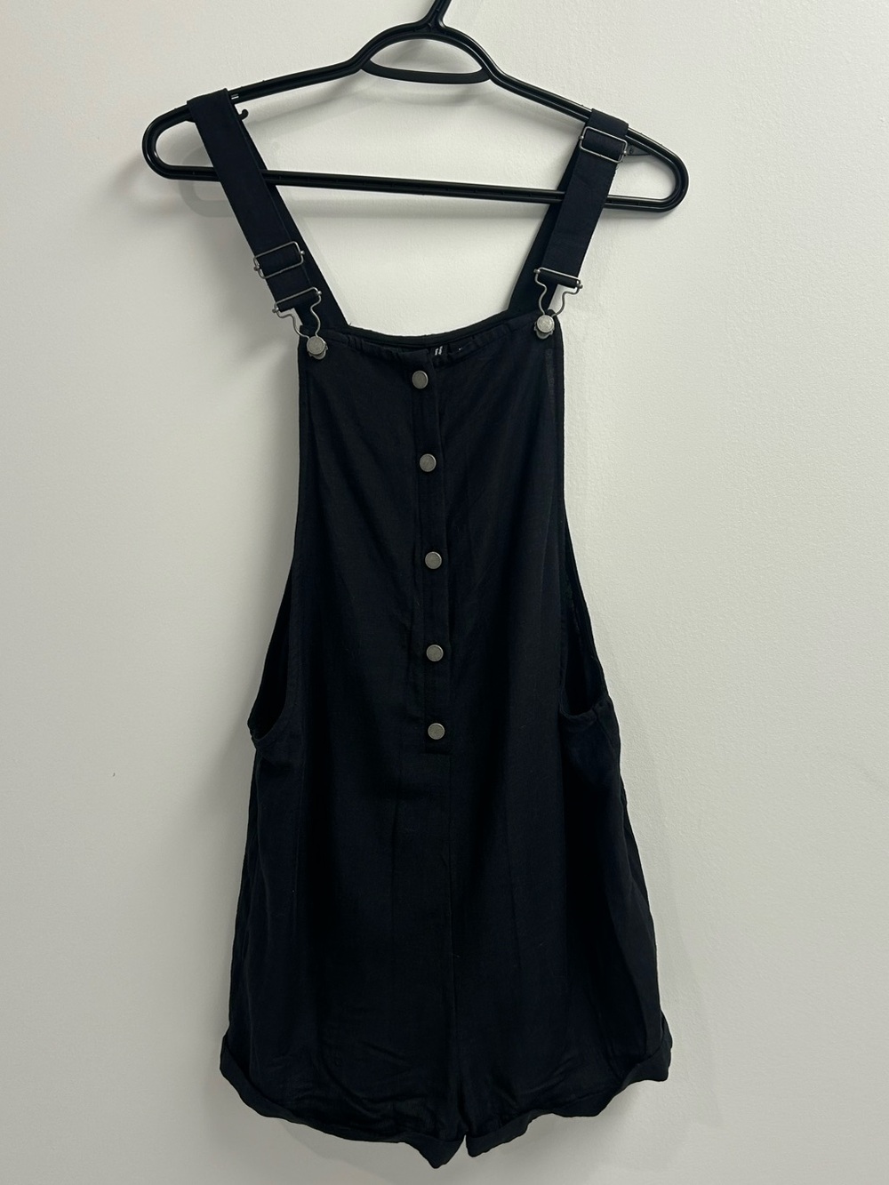 Roxy Black Romper in Viscose Linen